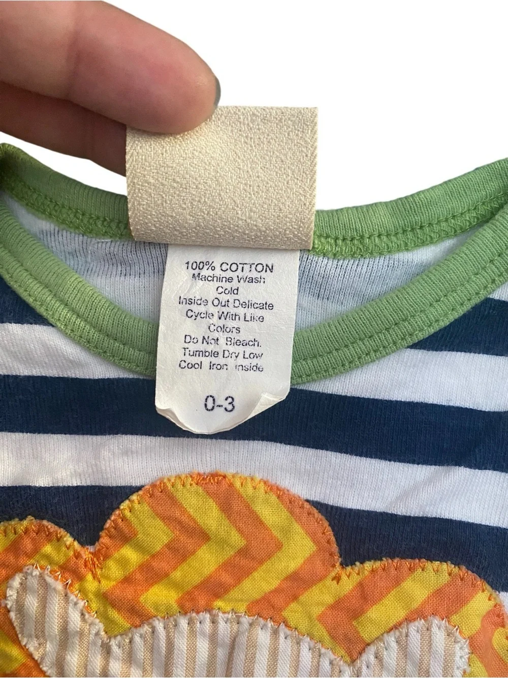 Haute Baby Striped Navy & White Lion Sleep Sack with Green Sleeves Size 0-3 M